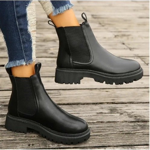 Dames Chelsea Boots van Leer met Treklussen