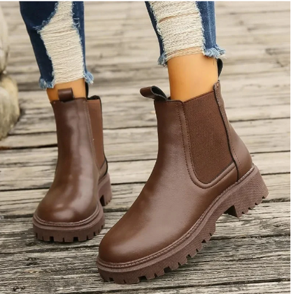 Dames Chelsea Boots van Leer met Treklussen