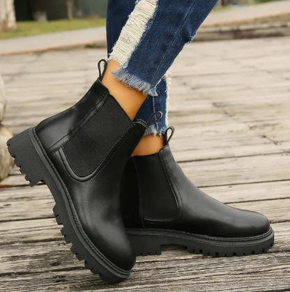 Dames Chelsea Boots van Leer met Treklussen