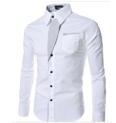 effen kleur slim fit button down heren overhemd