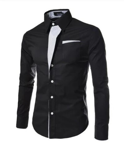 effen kleur slim fit button down heren overhemd