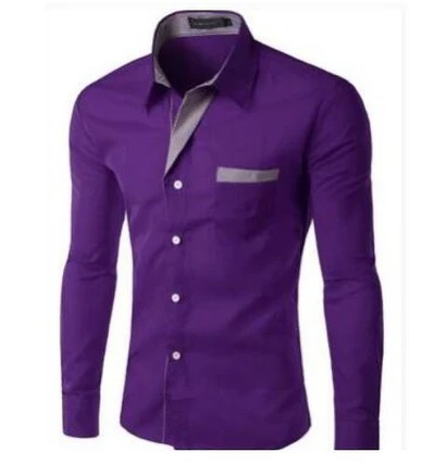 effen kleur slim fit button down heren overhemd