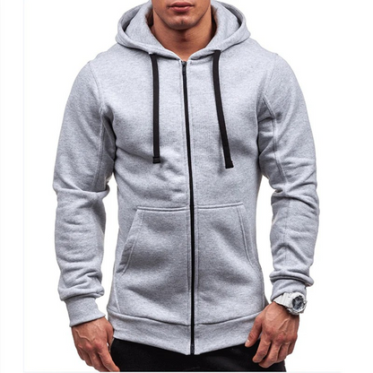 Heren hoodie | winddicht met rits fleece