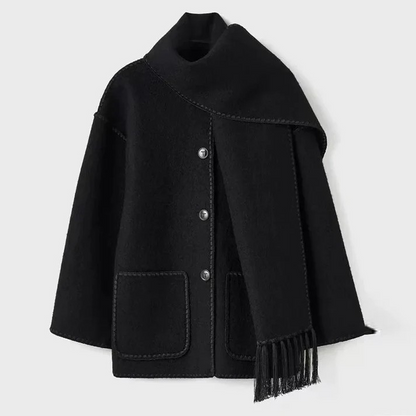 Hepburn Stijl Wollen Cape Jas