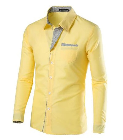 effen kleur slim fit button down heren overhemd